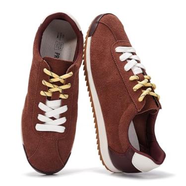 Imagem de Project Cloud Tênis feminino com cadarço para mulheres, tênis modernos (Lynn), Camurça vinho, 41