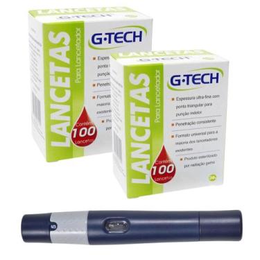 Imagem de 200 Lanceta Glicose Agulha Glicemia + 1 Caneta Lancetadora - Love Saud