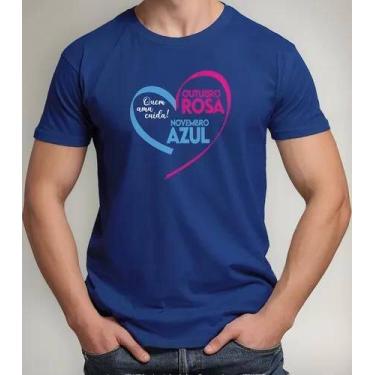 Imagem de Camiseta Camisa Adulto Feminina Masculina Algodão Campanha Outubro Ros