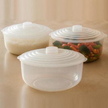 Imagem de Panela de Arroz e Legumes para Microondas 2L Pote Multiuso com Tampa P