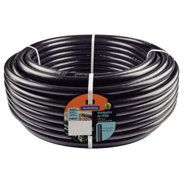 Imagem de Mangueira para Irrigação 1/2" Tramontina Preta em PEBD 1 Camada 50 m -