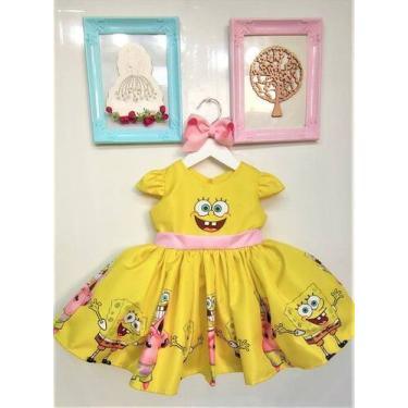 Imagem de Vestido Infantil Luxo Bob Esponja para Festa - Fabuloso Ateliê, 2