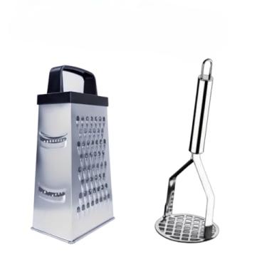 Imagem de Kit Utensílios de Ccozinha, Ralador Mini Ralador Descascador de Legumes Amassador de Batatas 4 Peças(KIT2-RALADOR+AMASSADOR)