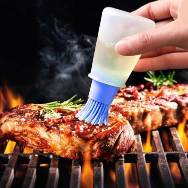 Imagem de Pincéis de silicone para garrafa de óleo de pastelaria, grelha de cozinha, óleo de pastelaria, mel, escova de garrafa de molho (azul)