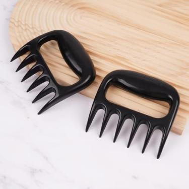 Imagem de 2 peças de garras trituradoras de carne, garfos de churrasco, acessórios para defumador, ferramenta de carne de porco puxada, preta