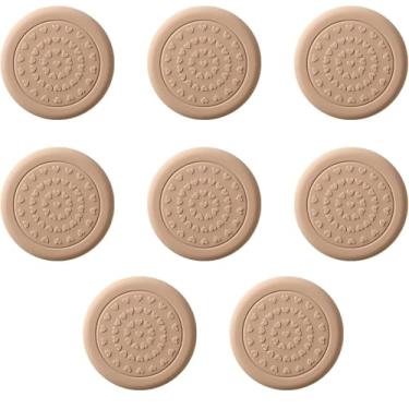 Imagem de Almofadas de perna de cadeira de 8 camadas de PVC não deslizante protetores de pés de móveis espessados almofadas mudas para pisos duros capa de pé de cadeira redonda autoadesiva (Light coffee)
