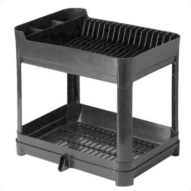 Imagem de Escorredor De Pratos Louça Duplo Bandeja 40,5 X 32 X 36,5