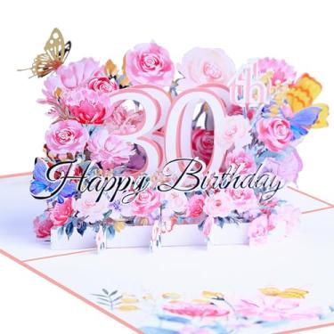 Imagem de Cartão de aniversário pop-up 3D 12 x 18 cm com envelope e cartão de nota, design intrincado de borboleta e flor, lembrança de feliz aniversário de 18 anos para ela, filha, irmã, amiga, presente