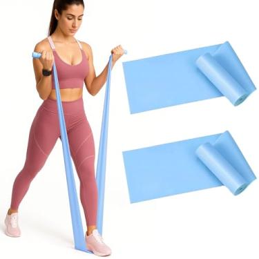 Imagem de 2 peças de faixas de resistência profissionais. Sem látex, elástico, faixas de treino, faixas elásticas para malhar mulheres ou homens, conjunto de faixas de exercícios para fisioterapia, ioga
