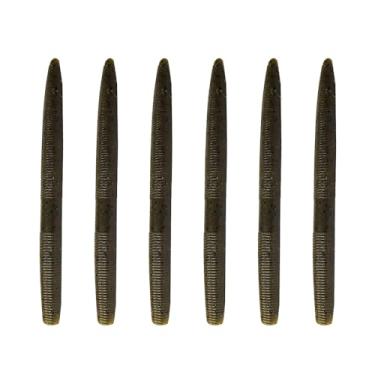 Imagem de Iscas de plástico macio 14 cm Senkos para pesca em água doce Wacky Rig Green Pumpkin Senko 6PK