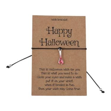 Imagem de Pulseiras de Halloween femininas elásticas ajustáveis com design de motosserra manchada de sangue, presentes de festa de Halloween, One Size, Liga de aço, Sem Pedra Preciosa