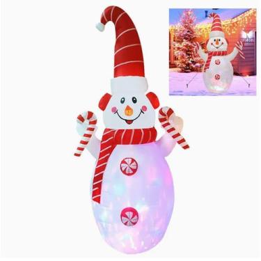 Imagem de Boneco de Neve Inflavel Natal Iluminado Natalino Grande Decoraçao Fest