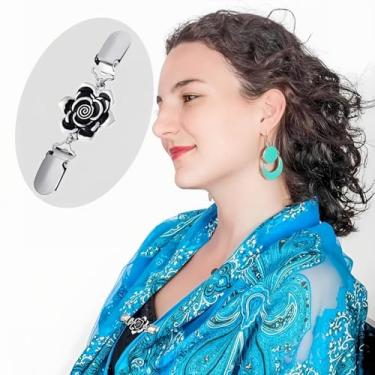 Imagem de Conjunto de clipe de anel de cachecol - clipes de gravata de camiseta moderna para mulheres - fivela de camisa redonda de metal para estilo versátil - ouro, OneSize, Metal, Sem Pedra Preciosa