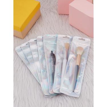 Imagem de 20 unidades de sacos de plástico com zíper, bolsas coloridas com autovedação, retangulares, transparentes, para embalagem de brilho labial, 23,9 x 6,5 x 0,02 cm