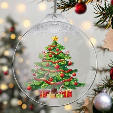 Imagem de Enfeites de Natal para pendurar em cristal, enfeites de árvore de Natal feitos à mão, decoração de carro e casa - decoração de artesanato de acrílico, ideias de troca de presentes para amigos da