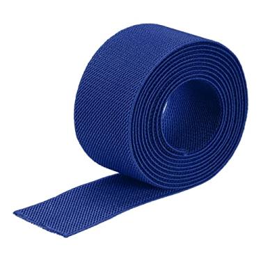 Imagem de Generic Banda elástica larga de sarja dupla face 3,8 cm (1 1/5.1 cm) plana 2 jardas tecido elástico carretel elástico alça elástica pesada azul para costura, cintura