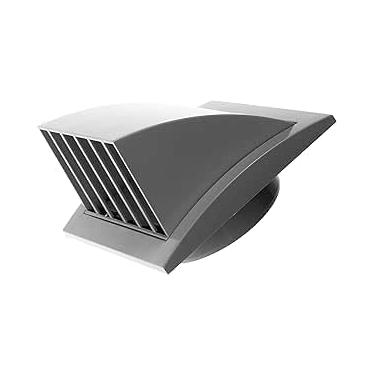 Imagem de Vent Systems Cobertura cinza para saída de exaustão de 10 cm – cobertura para ventilação da secadora – cobertura para secadora com sulcos – grade de suprimento de ar de plástico direcional – válvula sem retorno – grade para saída de ar