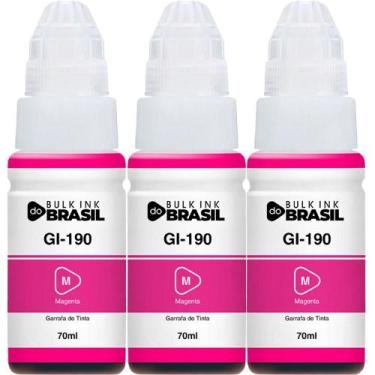 Imagem de Kit 3 Tintas Para G3110, G3111, G4100 G2100 G2110 Gi-190 - Bulk Ink Do