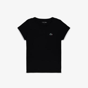Imagem de Camiseta Lacoste esportiva feminina, 42, Preto