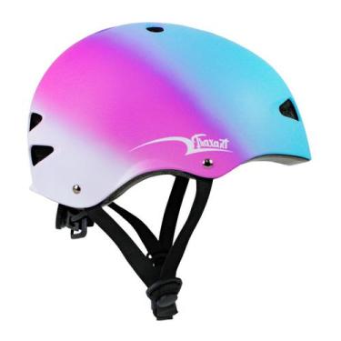 Imagem de Capacete Traxart Intermediário Rainbow Pink e Azul GC-209, MEDIO