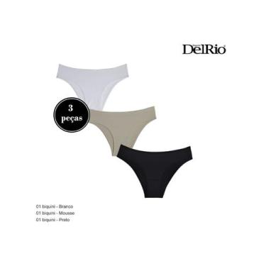 Imagem de Kit/2 Calcinha Biquíni Delrio 50368 Feminina Cotton T. P/GG, P, Kit, B