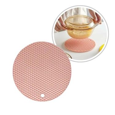 Imagem de Descanso de Panela Silicone Suporte Apoio Protetor Mesa Redondo Silicone Flexível 17cm (Salmão, 1 Peça)