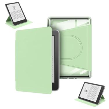 Imagem de GUKSRASO Capa para Kindle Paperwhite 11ª Geração/Edição Signature (6.8", 2021) – 360° Giratória, Capa Magnética Removível, Suporte Ajustável, Traseira Transparente, Auto Ligar/Desligar