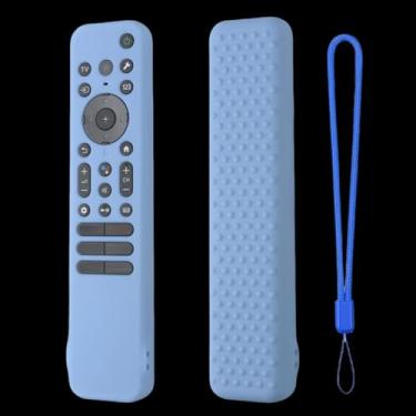 Imagem de Capa de silicone para Sony RMF-TX910U/RMF-TX810U/RMF-TX810P/RMF-TX811U/ Capa protetora de silicone remoto, controle remoto retroiluminado da Sony TV com cordão