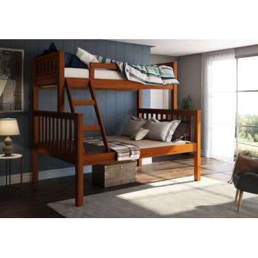 Imagem de Beliche Com Cama De Casal 100% Madeira Maciça - Móveis Saraiva