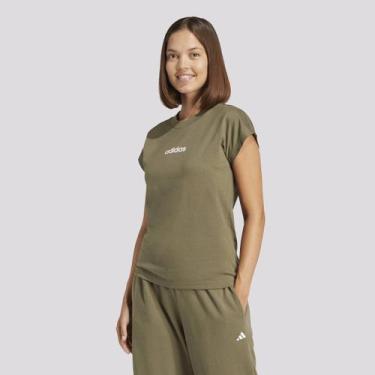 Imagem de Camiseta Adidas SJ Logo Linear Feminina Verde Oliva, G