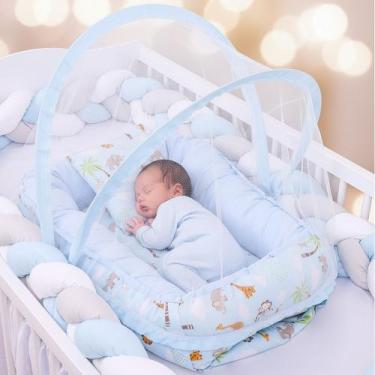 Imagem de Ninho Redutor De Berço Safari com Mosquiteiro 04 Peças - Amora Amor En