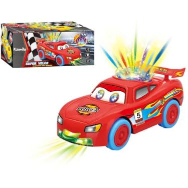 Imagem de Carrinho De Polícia Vermelho Relampago MC Com Luz 3D Som Bate E Volta Infantil Presente Kizumba