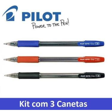 Imagem de Caneta Esferográfica BPS Grip 1.6 Pilot Kit C/3 Az/Verm/Pt
