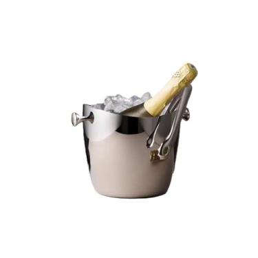 Imagem de Balde de gelo de aço inoxidável bicamada preservação do calor isolamento frio bonito KTV champanhe vinho tinto cerveja gelo bloco de gelo balde comercial (alça sem suporte)