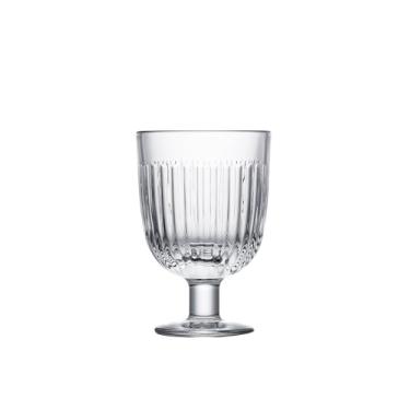 Imagem de Conjunto de 6 taças de vinho La Rochere Quessant – Taças de vidro prensado francês com design nervurado vertical – Copos contemporâneos, inspirados no litoral para vinho, água e hospedagem casual (210