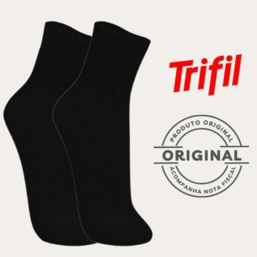 Imagem de Kit 6 Pares Meia Cano Médio Trifil Original Esportiva Atoalhada  Algod