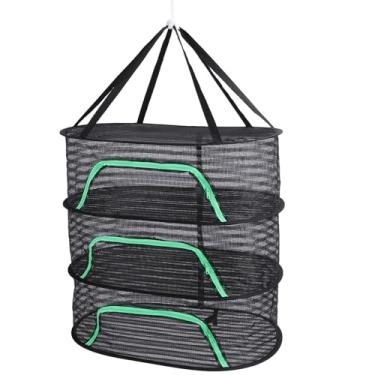 Imagem de Rack de Secagem, Suéter Seca Malha Dobrável Malha Pendurada Cesta de Cesto de Rede Rack Rack de Peixe Dobrável Rede Pendurada Cesta para Sementes Flores Brota Plantas Jardim para