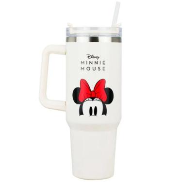 Imagem de Canecão Térmica 1100ML Com Alça Tampa e Canudo Minnie Mouse - StoreTha