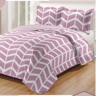 Imagem de Kit Cobre Leito Colcha Daily Casal 3 Peças Dupla Face Estampado - Modelo 68 - 100% Poliéster