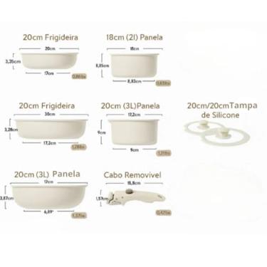 Imagem de Conjunto Premium de Panelas Cerâmicas, Vermelho e Branco, 11 Peças com Cabo Removível, Frigideira e Caçarolas 16-26cm, Utensílios de Silicone, Tampa de Vidro, Revestimento Antiaderente