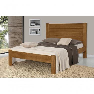 Imagem de Cama Casal Lara Castanho Em Madeira Maciça Pinus - Atraente