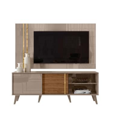 Imagem de Rack Com Painel Para Tv Até 65 2 Portas Cronos Madetec Cinamomo-off White