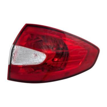 Imagem de KarParts360 Para Ford Fiesta 2011 2012 2013 Luz Traseira Lado do Passageiro | Lente Vermelha e Transparente | No Corpo | Com Lâmpada | Sedan | Substituição para FO2805105 | BE8Z13404A