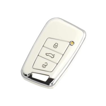 Imagem de Capa para Volkswagen Key Fob Capa macia TPU chaveiro protetor completo para 3 botões chaveiro Jetta Beetle Tiguan Passat Golf MK6 Polo.