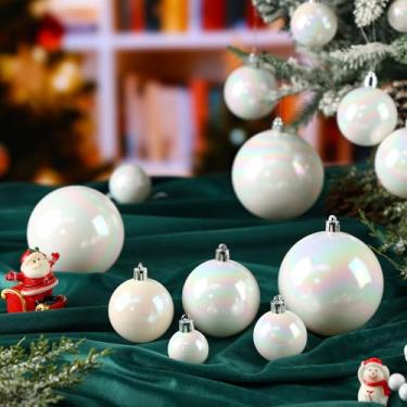 Imagem de Shappy 100 peças de enfeites iridescentes de Natal, Dia das Bruxas, transparente, faça você mesmo, à prova de estilhaçamento, bola de arco-íris, enfeite de Natal, 5 tamanhos diferentes para festa