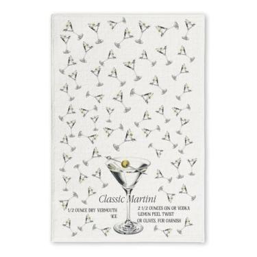 Imagem de Toalha de cozinha clássica engraçada com ingrediente de martini: um presente elegante e prático para amantes de coquetéis - toalha de cozinha macia e absorvente - boas ideias para inaugurações de casa