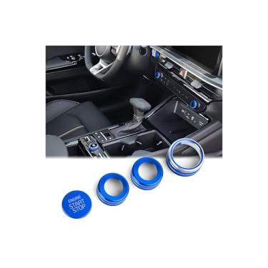 Imagem de Para Kia K5 2025 2026 Acessórios EX/LXS/GT/GT-Line, kit de acabamento de tampa de maçaneta de liga de alumínio 4 peças (azul) - Push Start, ar condicionado e modo de acionamento - DvlynAuroa