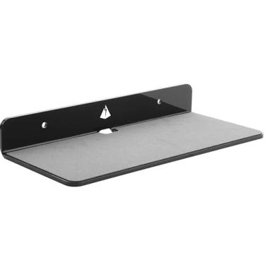 Imagem de Suporte de parede para alto-falante, TXEsign prateleira de parede pequena suporte de alto-falante para alto-falante Bluetooth, webcam, telefones celulares, prateleira de exibição de brinquedos Prateleira de acrílico flutuante (22 cm (preto)