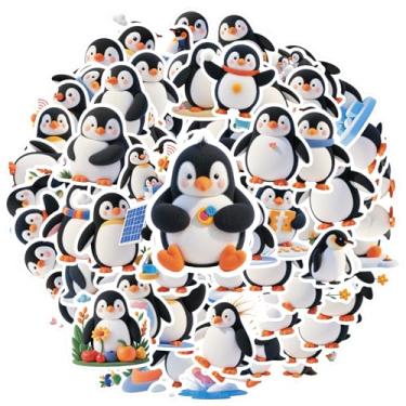 Imagem de 70 pçs pinguim inverno ártico animais fofos adesivos DIY adesivos alegres para mala geladeira telefone bagagem laptop guitarra carro adesivo brinquedos laptop bagagem scrapbook diário adesivo