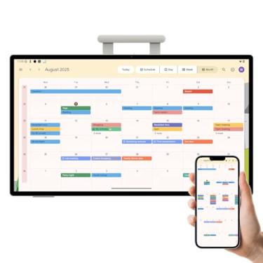 Imagem de Calendário digital inteligente: calendários eletrônicos de parede e tabela de tarefas de 63 cm, tela sensível ao toque interativa para planejamento de horários familiares, agendamento/organização sem